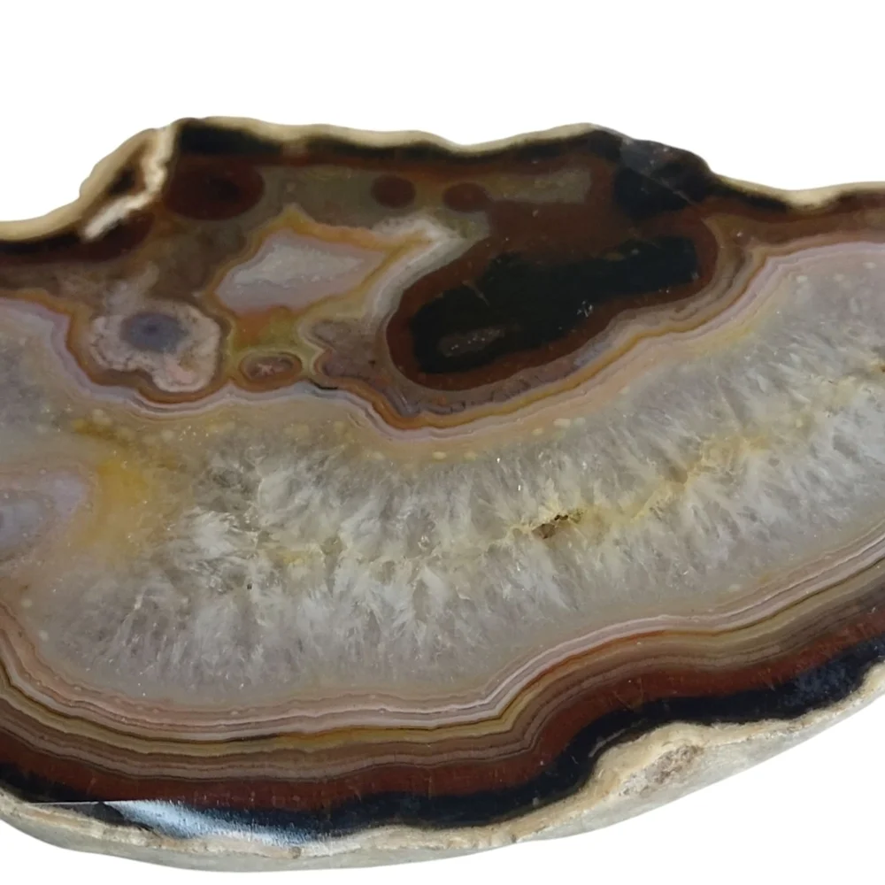 Vintage Sliced Agate Quartz Pen/Pencil Holder/Desktop/Purple/Mauve Size 6X3.5X1